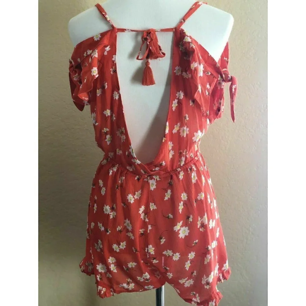 TOPSHOP Womens Daisy Floral Print Romper Size 8-10 - Picture 7 of 9